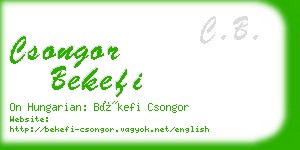 csongor bekefi business card